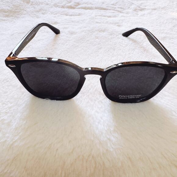 Maura Black W/ Blue Lenses Oversized Oval Horn Rims Sunglasses - Picture 3 of 11